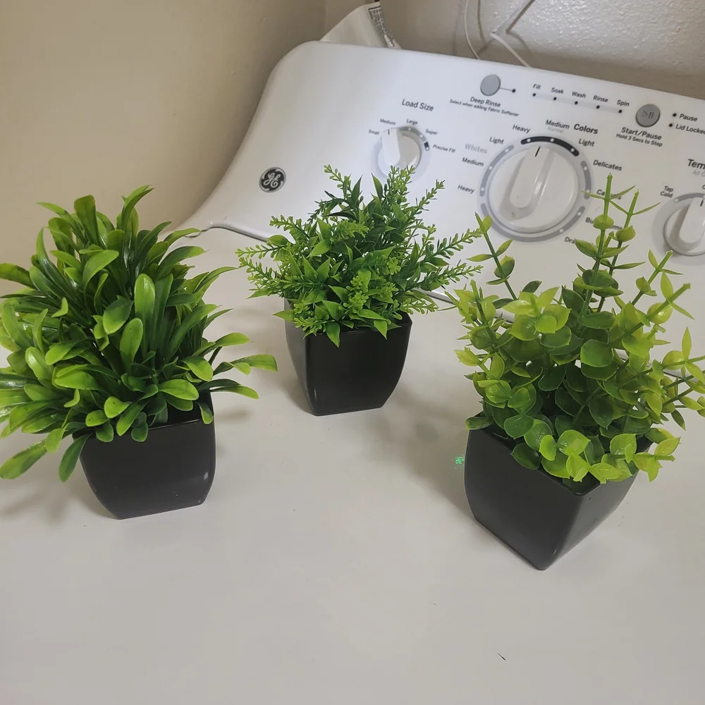 Artificial Greenery in Black Planters